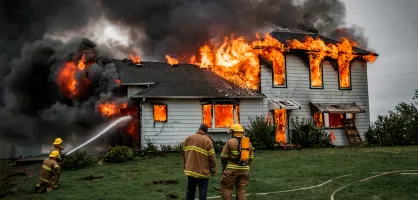 Flames through the roof Flames through the roof